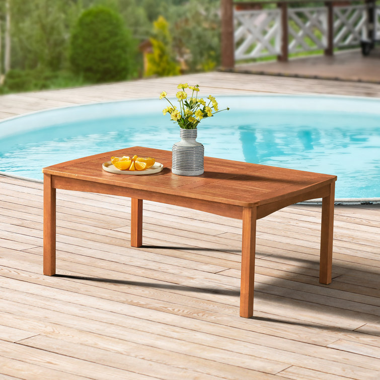 Alaterre Lyndon Eucalyptus Wood Outdoor Cocktail Table Wayfair Canada